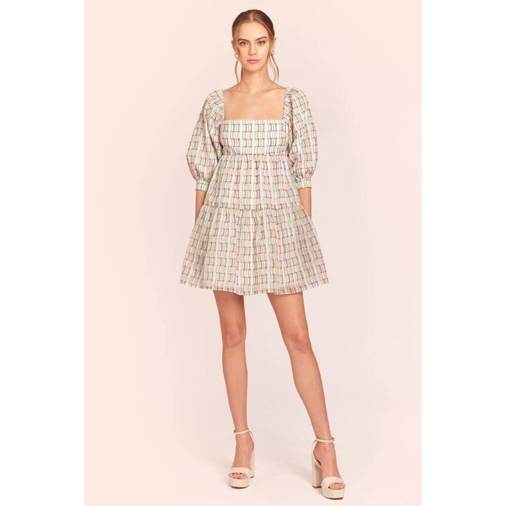 Amanda Uprichard Theodora Mini Dress Carnival M NEW Regal Cottagcore Coquette